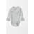 Polarn O. Pyret Baby Organic Cotton Stripe Wrap Over Bodysuit - Grey Stripes