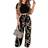 BffBaby Backless Short Sleeve Crop Top High Waist Wide Leg Long Pant Set - Black Chain