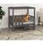 vidaXL hundeseng 95,5x73,5x90 massivt fyrretræ grå