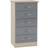 SECONIQUE Nevada Grey Gloss/Light Oak Chest of Drawer 50x193cm