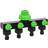 vidaXL 4-Way Tap Adaptor 19.5x6x11 cm Green and Black