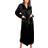 Lady Avenue Pure Silk Long Robe Black