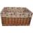 RED HAMPER Double Steamed Garden Rose Lined Willow Storage Basket