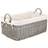 RED HAMPER Large Shallow Lined Antique Wash Basket