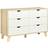 Homcom Wide White And Light Brown Chest of Drawer 120x76cm