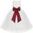 Ekidsbridal Junior Floral Lace Flower Girl Christening Baptism Dress - Ivory/Apple Red