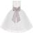 Ekidsbridal Junior Floral Lace Flower Girl Christening Baptism Dress - Ivory/Biscotti