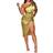 Aro Lora Womens Sexy Bodycon Mini Dress - Gold