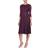 Alex Evenings Tea-Length Mock Dress - Deep Plum