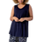 Roman Curve Plain V-Neck Vest Top - Navy