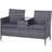 OutSunny Duo Seat Table Bench Outdoor Sofa