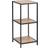 Nordform Seaford Narrow Black Metal Bookcase with 2 Oak Shelves Book Shelf
