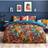 Furn Botanical Nadya Reversible Duvet Cover Green, Pink, Orange, Brown, Yellow