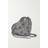 Balenciaga Mini Cagole Heart Leather Chain Wallet - Silver