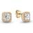 Pandora Square Sparkle Halo Stud Earrings - Gold/Transparent