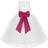 Ekidsbridal Junior Floral Lace Flower Girl Christening Baptism Dress - Ivory/Watermelon