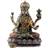Bronze Hindu Goddess Lakshmi On Lotus Display Statue Figurine