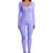 OQQ Ribbed Long Sleeve Sport Jumpsuits - Purple