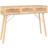 vidaXL 105 x 30 x 75 cm Massivt Fyrretræ Naturlig Rattan Brun Konsolbord