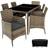tectake Rattan garden furniture 6+1 with cover Patio Dining Set