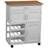 Premier Housewares Bamboo Top Kitchen Trolley Table