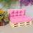 vidaXL Hynder pallesofa 2 stk. stof OUTLET Stolehynde Pink (120x)