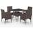 vidaXL 5 Garden Tempered Patio Dining Set, 1 Table incl. 4 Chairs