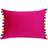 Paoletti Soft Velvet Pom Pom Trimmed Complete Decoration Pillows Pink, Multicolour