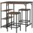 Homcom Industrial Rustic Brown Dining Set 60x109cm 3pcs