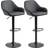 Homcom Adjustable Swivel Black Bar Stool 106cm 2pcs