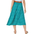 Roman Ditsy Floral Print Belted Midi Skirt - Green