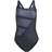 adidas Big Bars Graphic Swimsuit - Black/Silver Violet/White