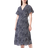 Vila Lovie S/S Wrap Midi Dress - Black/Aop: sally