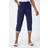 Roman Contrast Detail Cropped Stretch Trouser in Navy