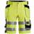 Snickers arbejdsshorts 6135 Hi-Vis, gul/sort, 61356604044