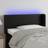 vidaXL med LED-lys 83 x 16 x 78/88 cm Kunstlæder Sort Sengegavl