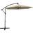 MonsterShop Beige led Cantilever Parasol 3m Banana Umbrella Garden
