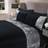 Sienna Crushed Panel Case Duvet Cover Silver, Black, Grey