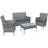 Neo 4-pcs - Grey Outdoor Lounge Set, 1 Table incl. 2 Chairs & 1 Sofas