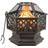 vidaXL Rustic Fire Pit with Poker XXL Steel