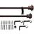 Deco Window 2 Pack Brown Curtain Rods 28 to 48 Inch 5/8 Inch