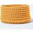 Homescapes Cotton Knitted Round Mustard Basket