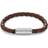 Tommy Hilfiger Exploded Braid Light Brown Leather Bracelet BROWN One