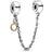 Pandora Dangling Crown O Safety Chain Charm - Silver/Rose Gold