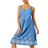 Roman Sleeveless Cotton Embroidered Midi Dress - Denim