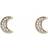 Elements gold moon diamond stud earrings gold/silver