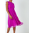 Roman Sleeveless Frill Detail Chiffon Dress - Purple