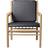 FDB Møbler J147 Fåtölj Oak Nature Lacquered-Black Leather Köksstol