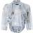 Roman Floral Print Chiffon Bolero - Light Grey