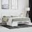 vidaXL white, 160 200 cm/with headboard Metal Bed Frame with Headboard Bed Base Mattress Foundation